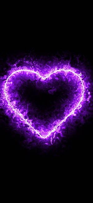 Black And Purple Aesthetic Textured Heart — 1290x2796 Wallpaper