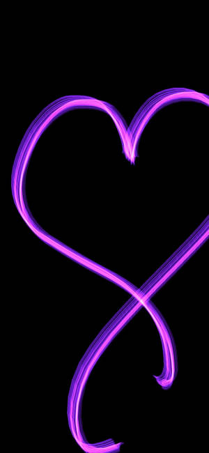Black And Purple Aesthetic Heart Drawing — 1290x2796 Wallpaper