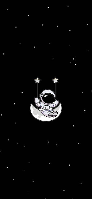 Itim At Puti Na Astronaut — Galaxy A56 Wallpaper