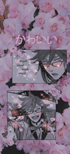 Black Butler Pink Aesthetic Floral Grell wallpaper — Pixel 9 Wallpaper