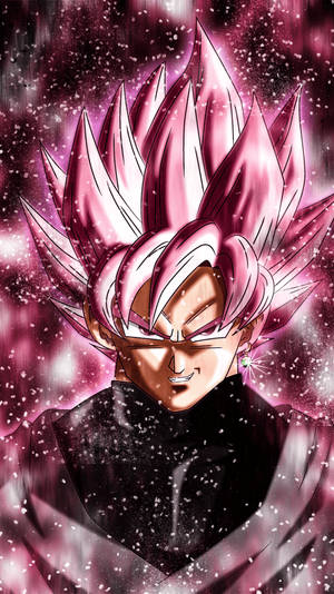 Black Goku na May Pink Glitter Effect