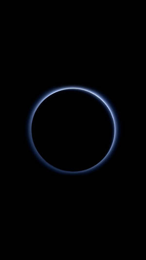 AMOLED wallpaper ng solar eclipse sa asul na liwanag.