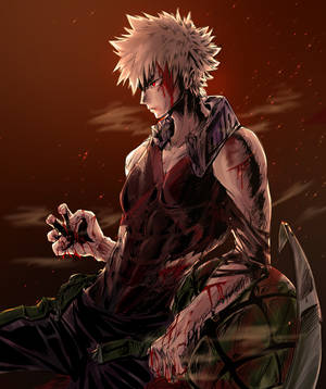 Bleeding Bakugou Art wallpaper — Galaxy Z Fold 6 Wallpaper