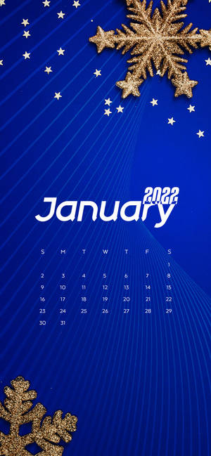 Asul na January 2022 snowflake calendar wallpaper — iPhone 14 Pro Max Wallpaper