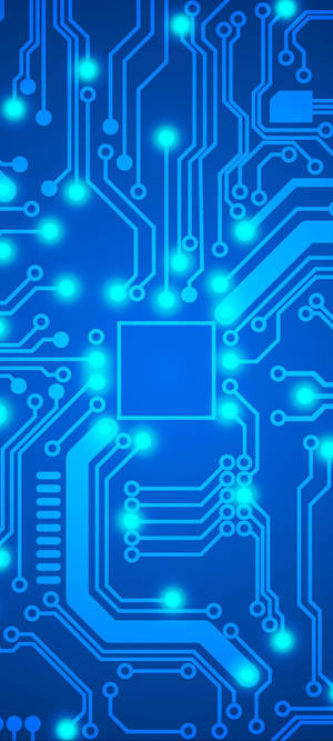 Asul Motherbiard Neon Telepono — 1080x2400 Wallpaper