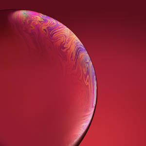 Abstract na pulang bula na may lila na swirls para sa iPhone XR na wallpaper