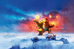 Si Bowser, ang Hari ng mga Koopa, Namamahala sa Kaharian ng Kabute — Surface Pro Wallpaper