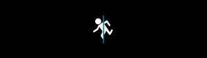 Stickman na umaandar sa itim na minimal wallpaper.