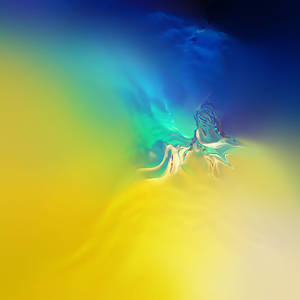 Isang plain shade ng dilaw asul abstract art wallpaper para sa S10. — Samsung Galaxy S20 Wallpaper