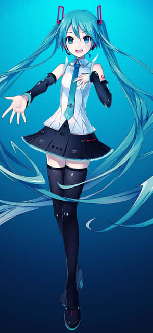 Background ni Hatsune Miku — iPhone 13 Mini Wallpaper