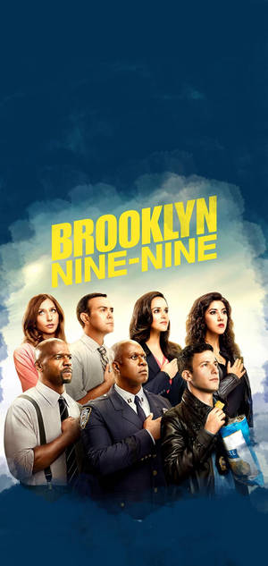 Wallpaper ng Sining Tagahanga ng Brooklyn Nine Nine na Asul.