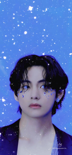 BTS Tae Hyung Face Jewels — iPhone 18 Wallpaper