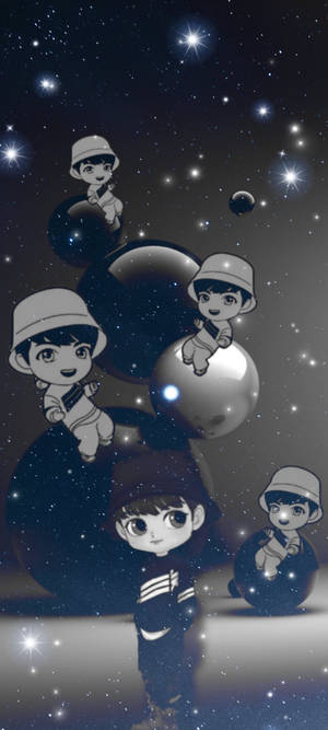 BTS Tinytan Jungkook Black And White wallpaper — iPhone Xr Wallpaper