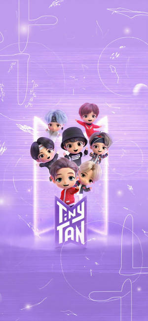 BTS Tinytan Pastel na Lila na Larawan na wallpaper