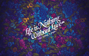 Wallpaper ng bulaklak na may cute na quote sa madilim na tono