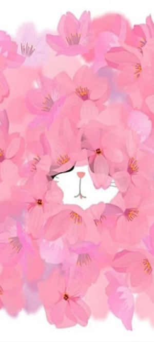 Camouflage ng Pusa na may Cherry Blossom