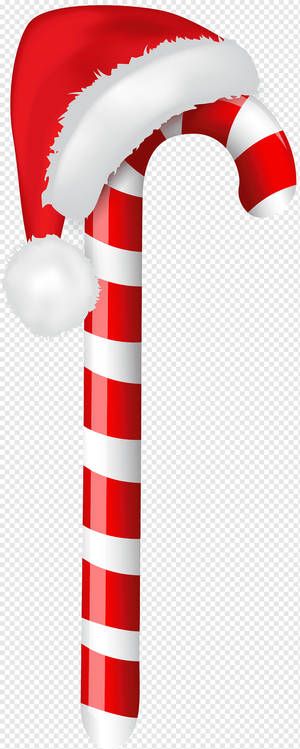 Candy cane na may sombrero ng Pasko wallpaper — Galaxy Z Fold 6 Wallpaper