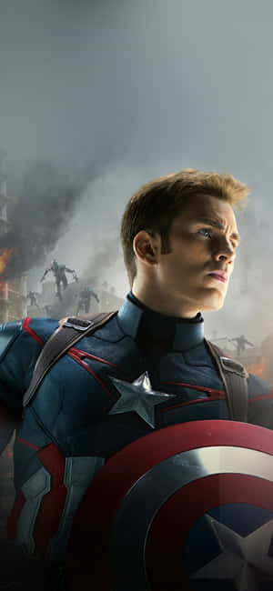 Captain America Background — iPhone 13 Pro Wallpaper