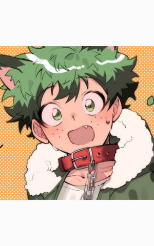 Caption: Adorable Deku sa Stylish Winter Jacket — Winter Wallpaper