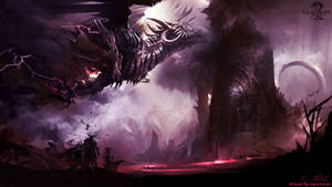 Caption: Misteryoso at Maalapad na Madilim na Japanese Dragon sa PC Screen