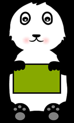 Cartoon Panda na May Hawak na Karatula — Cute Panda Wallpaper