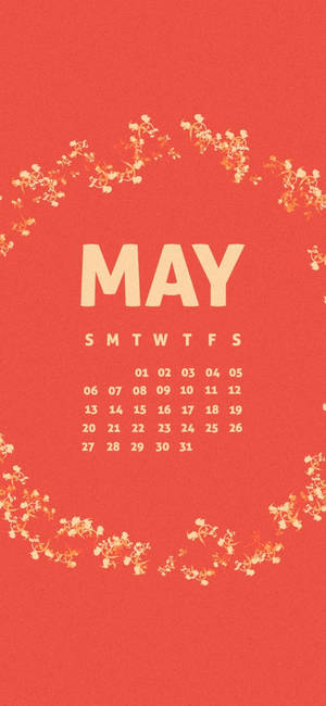 Pulang kalendaryo ng Mayo na may bulaklak na wallpaper. — Samsung S21 Ultra Wallpaper