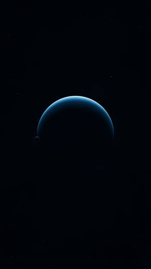 AMOLED wallpaper ng isang crescent na liwanag sa isang eclipse.