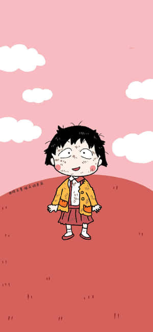 Chibi Maruko Chan background — iPhone 12 Wallpaper