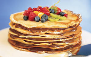 Chocolate Pancakes Na May Berries wallpaper — 16:10 Wallpaper
