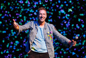 Wallpaper ni Chris Martin sa Auckland.