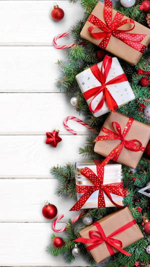 Christmas Aesthetic Holiday Presents wallpaper — 9:16 Wallpaper
