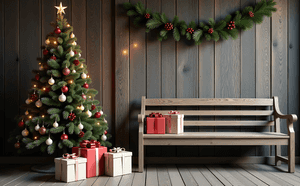 Pasko, bangko, puno, regalo, maaliwalas, holiday, dekorasyon, taglamig, tahanan, palamuti, pine, selebrasyon, maligaya, ilaw, panloob
