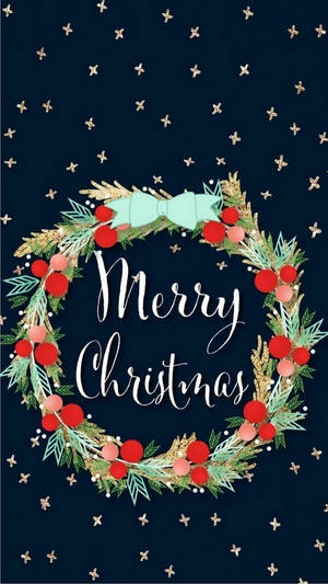 Wallpaper ng poster ng Christmas wreath — 9:16 Wallpaper
