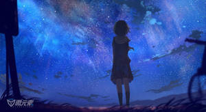 Wallpaper ng Background ng Chromebook na Anime Girl