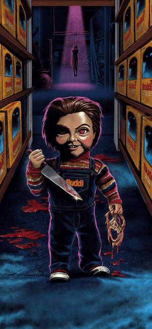 Wallpaper ng Poster ng Chucky Child's Play 2019 — Cartoon Halloween Wallpaper