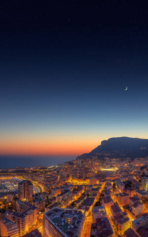 City Lights Aerial At Dusk Portrait Wallpaper — Galaxy Tab S9 Wallpaper