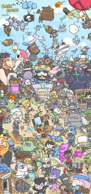 Clash Royale Doodle Cartoon — Samsung S23 Wallpaper