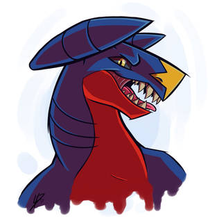 Wallpaper ng Closed-up Garchomp Fanart. — Astig na pokemon Wallpaper