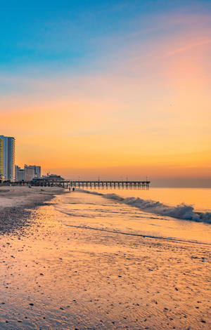 Colorful Sky On Beach Sunrise