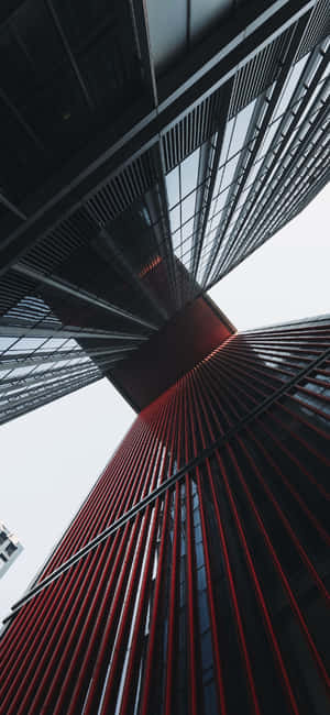 Kontemporaryong Pula at Itim na Arkitektura — iPhone 13 Pro Wallpaper