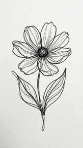 Minimalist black continuous line flower sa puti. — iPhone 5 Wallpaper