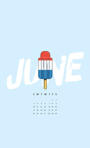 June Calendar na may popsicle wallpaper. — Honor Pad 10 Wallpaper