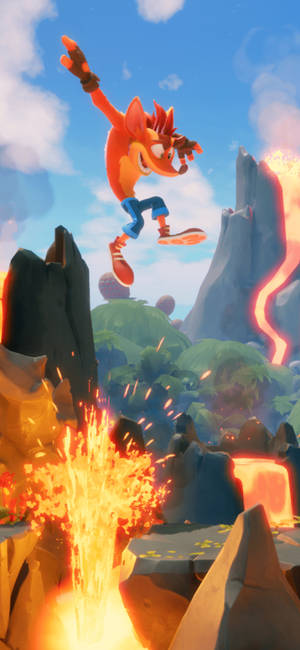 Crash Bandicoot lava wallpaper — iPhone 17 Pro Wallpaper