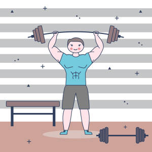 Cute Cartoon Barbell Art wallpaper — Galaxy Watch Wallpaper
