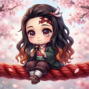 Nakaka-ibang bersiyon chibi ni Rui na naglalaro kasama ang gagamba