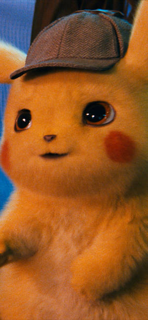 Cute Detective Pikachu Realistic Photo wallpaper