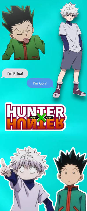 Cute Gon And Killua Collage — Galaxy Z Fold 6 Wallpaper