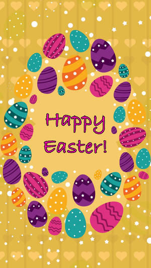 Cute Happy Easter Yellow Card — 9:16 Wallpaper