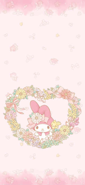 Cute My Melody Floral Heart Frame