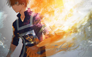 Cute na wallpaper ng artwork ni Todoroki na Half-Hot Half-Cold